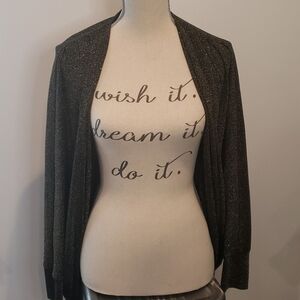 FREE WITH PURCHASE 𝅺F21 Bronze Metallic Bat Wing Sleeve Draped Cardigan